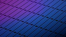 Digital generated image of solar panel with purple -blue reflection.